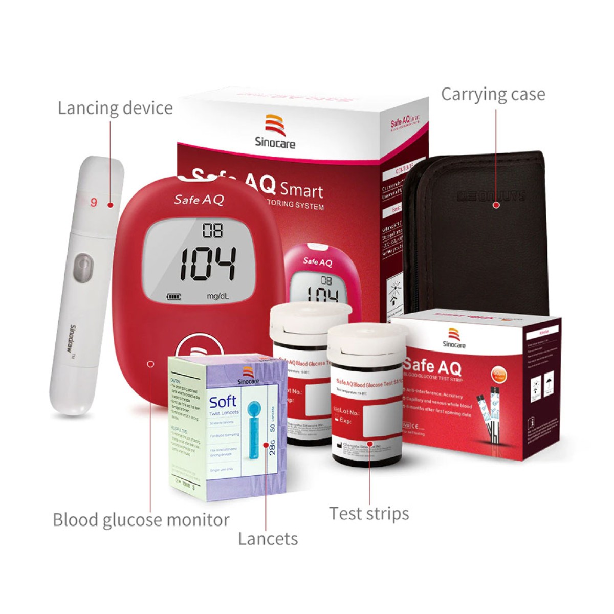 Sinocare Safe AQ Blood Glucose Starter Kit